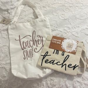 2 teacher tote bags